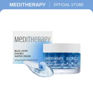 [MEDITHERAPY] Bluelayer Double Water Cream | Korean Gel Cream with Nano Hyaluronic Acid & Blue Azulene Capsules | Deep Hydration, Cooling Firming Effect & Smooth Water-Gel Texture | Daily Low-Irritation Moisturizer | 1.76oz