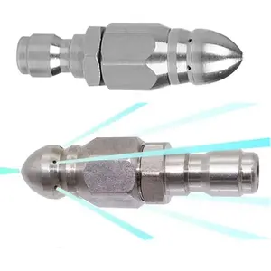 5000 PSI Stainless Steel Sewer Cleaning Tool Nozzle Mini Compact Durable Pressure Washer Drain Jetter Hose with 1/4" Quick Connector