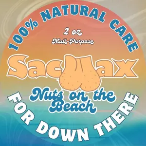 Sac Wax “Nuts on the beach” Deodorant, Cologne, Chafe Balm 2oz Tin Solid