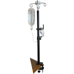 Table IV Pole, Portable IV Poles for Travel, Foldable IV Pole Stand Portable Adjustable Pole Stand Feeding Tube Holder with 4 Hooks for Wheelchairs Beds Nursing Clinic Home Care Travel