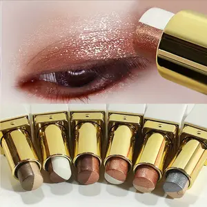 Two-tone Eyeshadow Stick Set, Shimmery and Matte Micro Glitter, Contouring and Highlighter Eye Shadow Pen, Long-lasting Waterproof Non-fading, Eye Makeup Music Festival Makeup