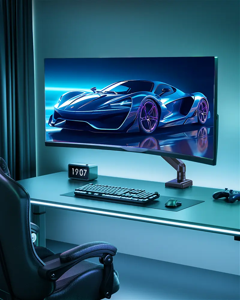 MOUNTUP 13"-32" Single Monitor Desk Mount, Adjustable Gas Spring Monitor Arm, White/Black