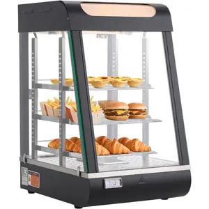 VEVOR 3-Tier Commercial Food Warmer Display, 1400W Food Display Warmer with LED Light, Top Storage and Adjustable Shelves, 86185 Steam Heating, 137Qt/130L for Hamburger, Pizza, Bread, Fried ChickenVEVOR Super Brand Day