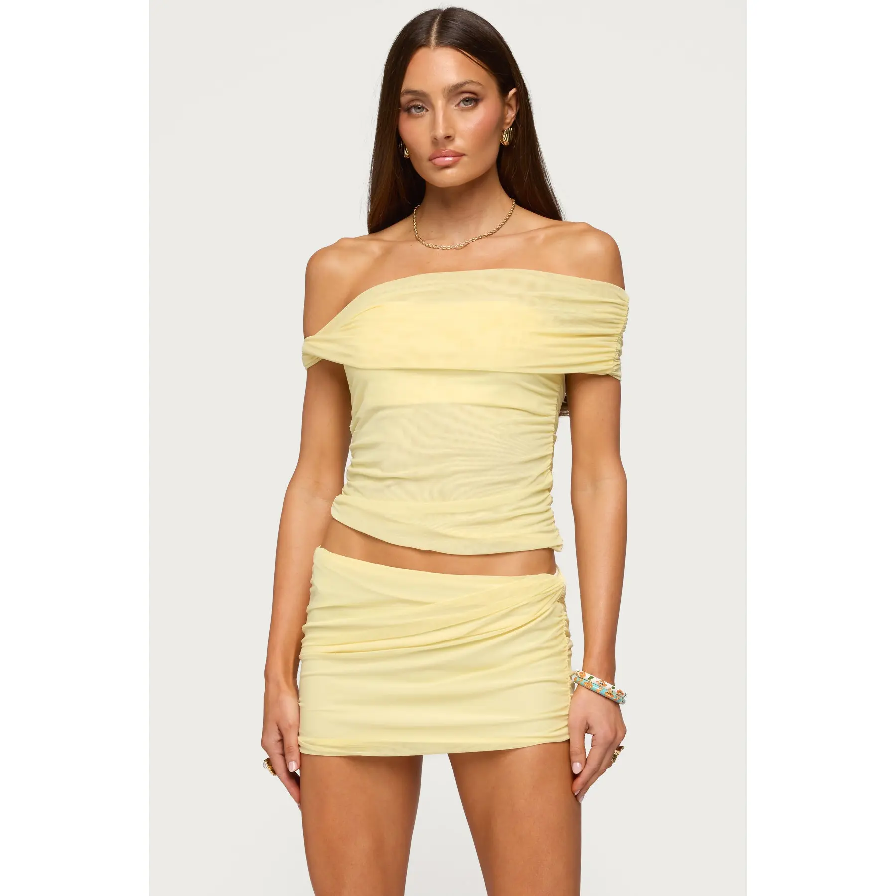 Raquela Twist Off Shoulder Ruched Top