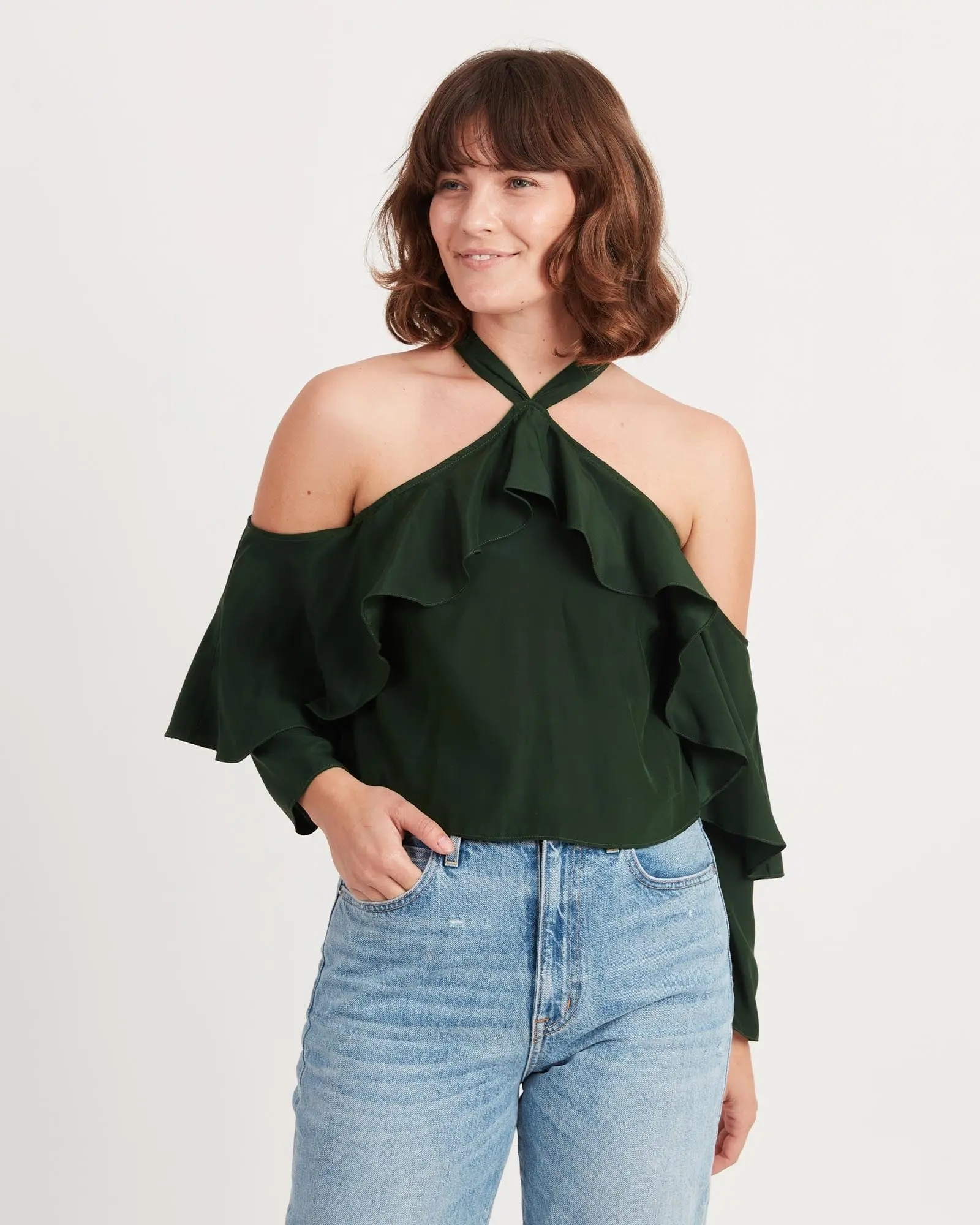 Silk Cropped Blouse