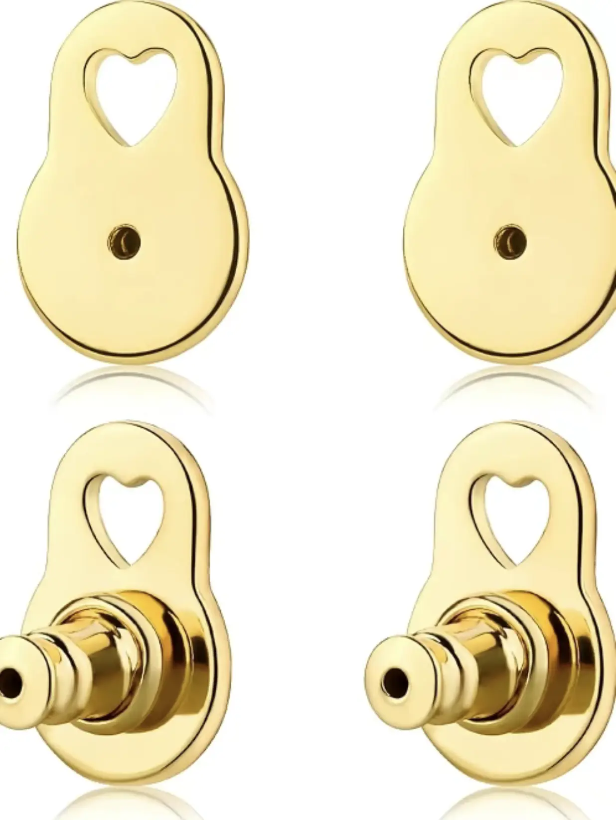 Earring Backs for Droopy Ears, Sturdy Heart LifterBacks for Heavy Earrings Locking Earring SupportBackings for Studs Secure Ear BackersReplacements Locking Ear Supports