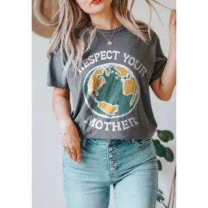 Respect your Mother Tee, Protect our Planet T-Shirt, Hippie Tee Vintage Inspired Unisex Comfort Colors Oversized