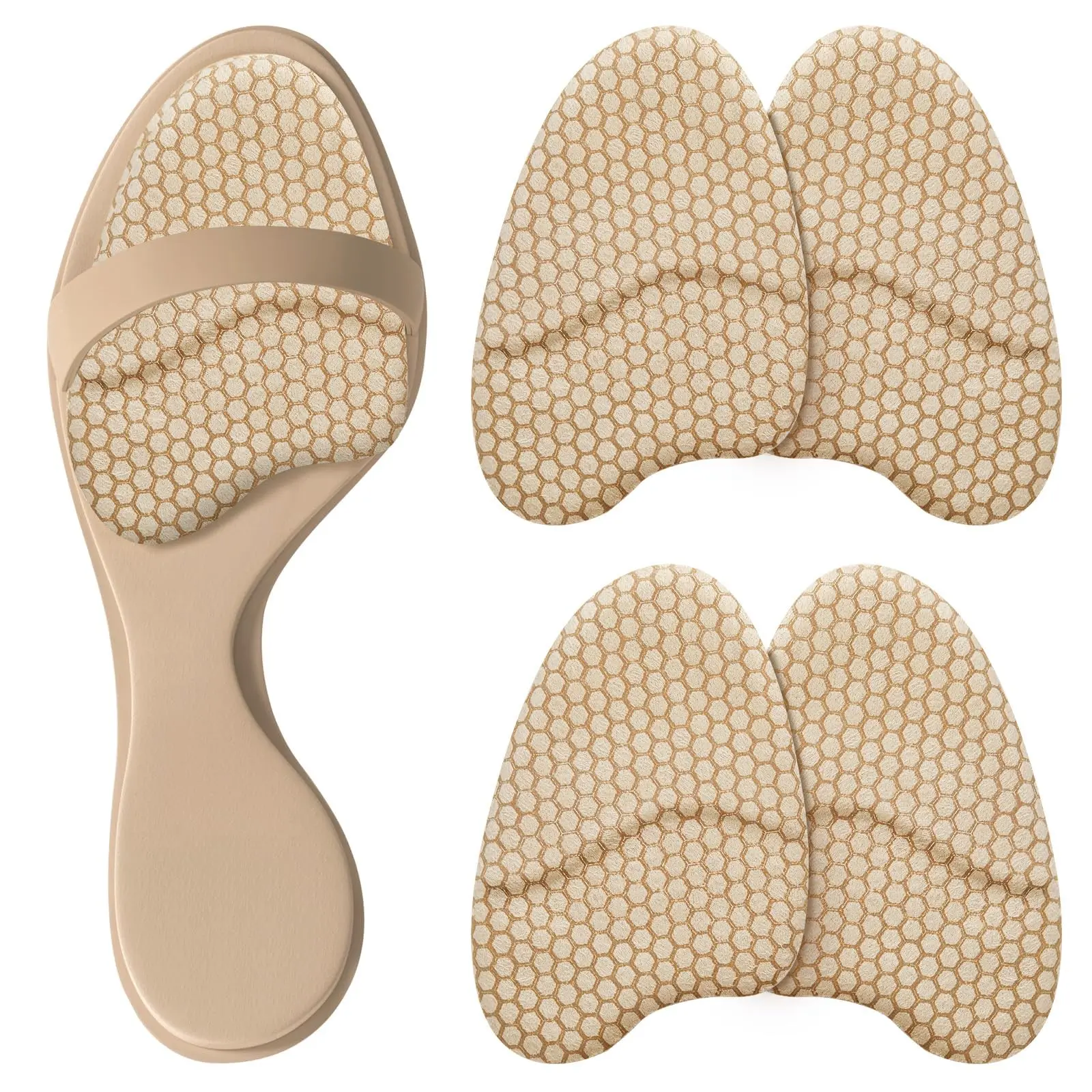 2 Pairs Metatarsal Pads for Women, Ball of Foot Cushions, Heel Inserts, High Heel Comfort Pads, Anti Slip, Invisible Design