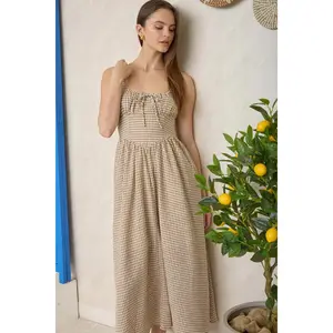 BP Brown Gingham Midi