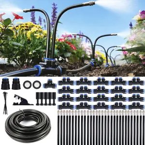 New Upgrade dual-nozzle drip irrigation system—50Ft, 12mm large inner diameter, increased water flow, 360° precise irrigation, three modes, quick 5-minute installation, suitable for multiple scenarios, Spray Nozzle for Watering Lawn Yard Garden