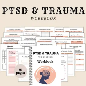 Ptsd Healing Journal, Trauma Recovery Workbook, Emotional Regulation Guide, Trigger Point Tracking, Mental Health Work Manual