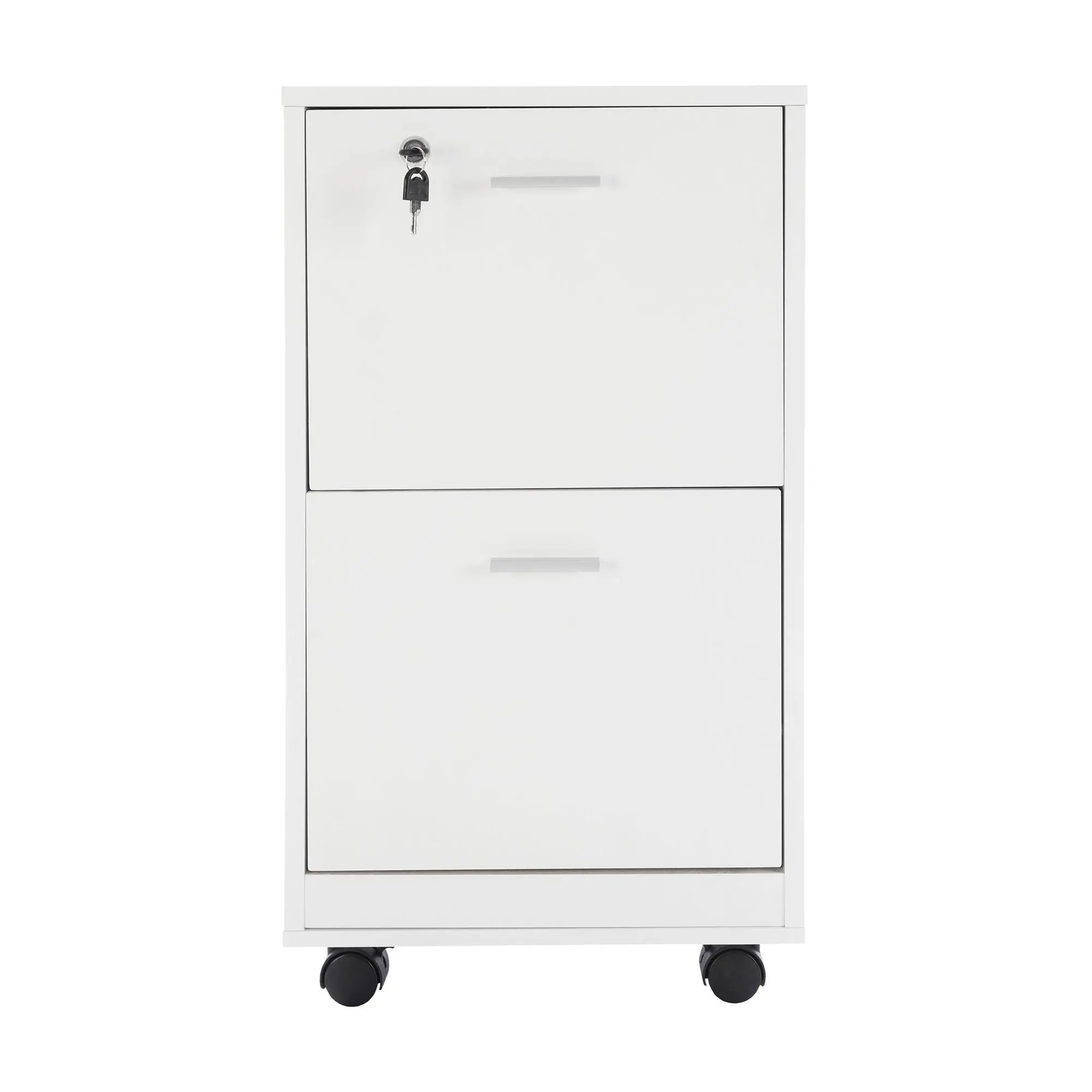 Lavish Home Rolling File Cabinet 2-Deep Drawerwith Lock