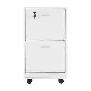 Lavish Home Rolling File Cabinet 2-Deep Drawerwith Lock
