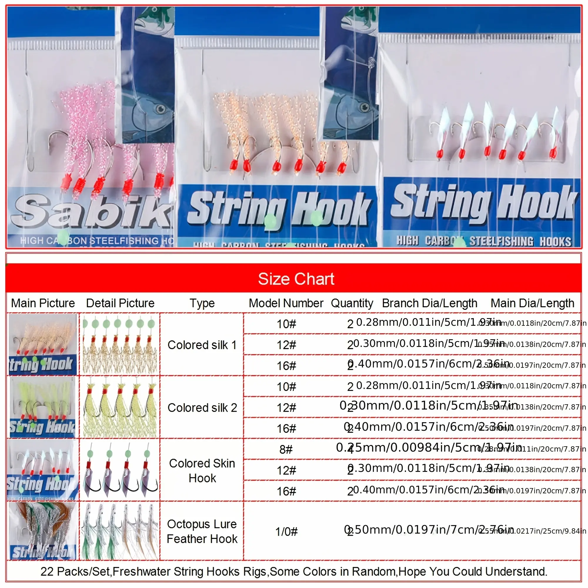 Rig Tackle Set, 22 Packs Luminous Sabiki-Style Flasher Rigs with Lighting Lures for Saltwater & Freshwater Angling, Fishing Tackle, Flasher Lure Set, Glow Fishing, Saltwater Fishing Setup, Flasher Rig Set