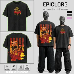 WARHAMMER 40K "MORE DAKKA" ORK Washed 2 sided printed Oversize Cotton Unisex Graphic T-Shirt game merch retro black graphic design Art Tops