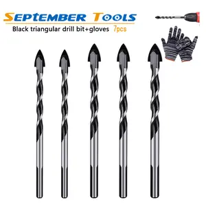 7pcs Drill Carbide Tipped Drill Bit For Perforating Glass Metal Tile Drill Bit Ceramic Concrete Brick