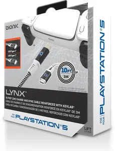 Playstation 5 Lynx - USB-C Woven Charge Cable - 10 feet (White)  [GAMES ACCESSORIES] Playstation 5