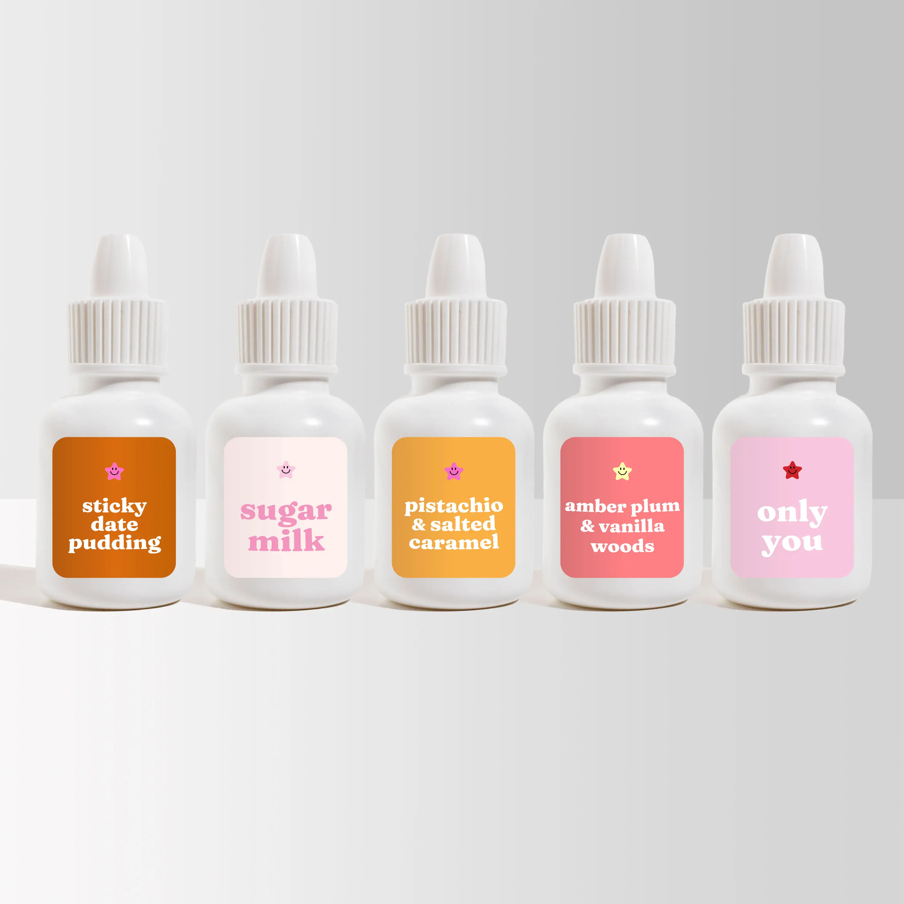 Body Oil Sample Packs - 5 Scented Body Oil Mini Trial Pack - Vanilla, Brazilian, Clean Fragrances