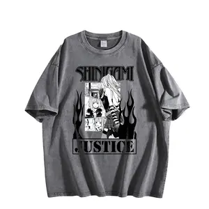 Death Note Misa Amane Vintage Acid Wash T-Shirt | "Shinigami Justice" Streetwear Tee | Aesthetic Anime Manga Graphic Shirt | Oversized Retro Tee