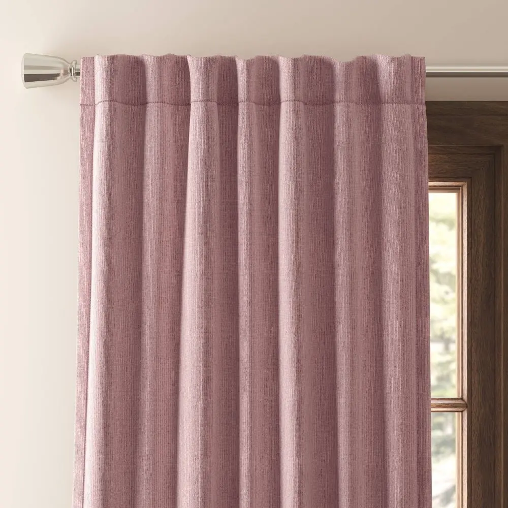 Blackout Corded Ribbed Curtain Panel - Threshold