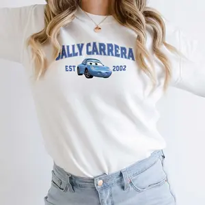 Mcqueen and Sally Sweatshirt Cars Mcqueen x Sally T-shirt Sweatshirt, New Design for Women Lady - Full Size Full Color Comfort Cotton Top Womenswear