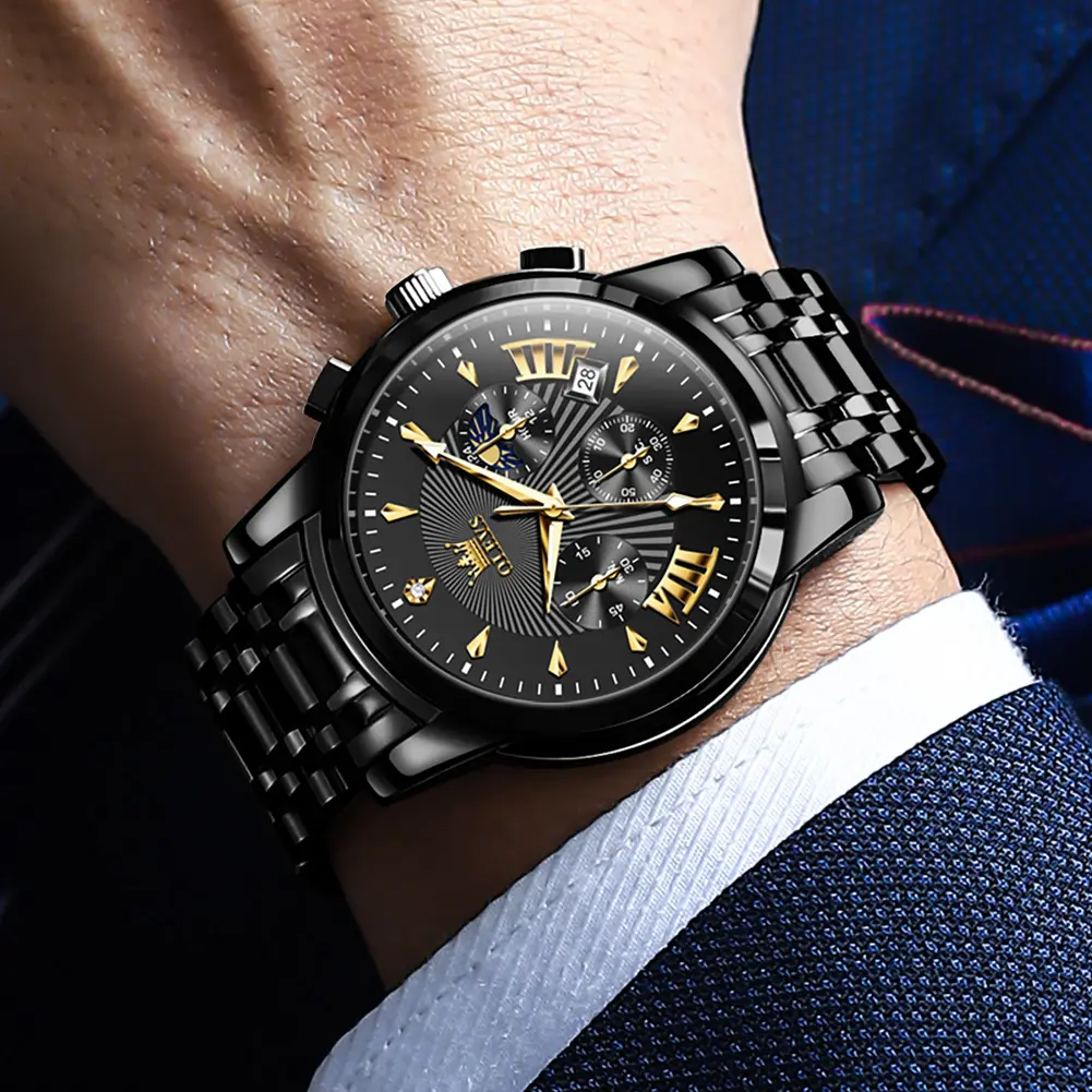 Rating watch collections Black Man‘s Watch Quartz 30M Water Resistant Wristwatch