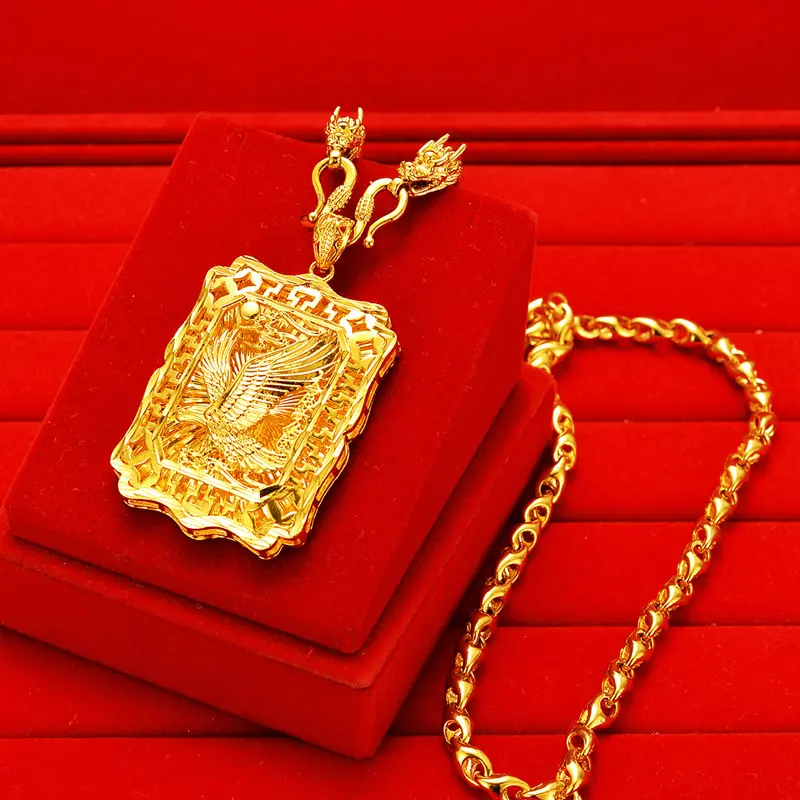 Women’s Hip-Hop Copper Eagle Wings Hollow Square Frame Pendant, Elegant Necklace, High-Quality Fortune Fashion Charm Accessory, Unique Detailed Design, Ideal Valentine’s Day Gift