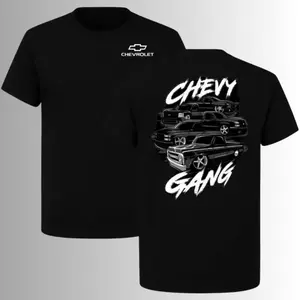 Chevy Gang Lowered Truck T Shirt, 2 Sides, Chevrolet Bowtie Logo Graphic Tee