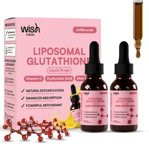 Wish Fusion Liposomal Glutathione Drops 1500mg Liquid| High Potency Liposomal Glutathione Antioxidant | Skin Glow & Detox Support | Glutathione Liquid Supplement with Vitamin C & Aloe | Pack of 2