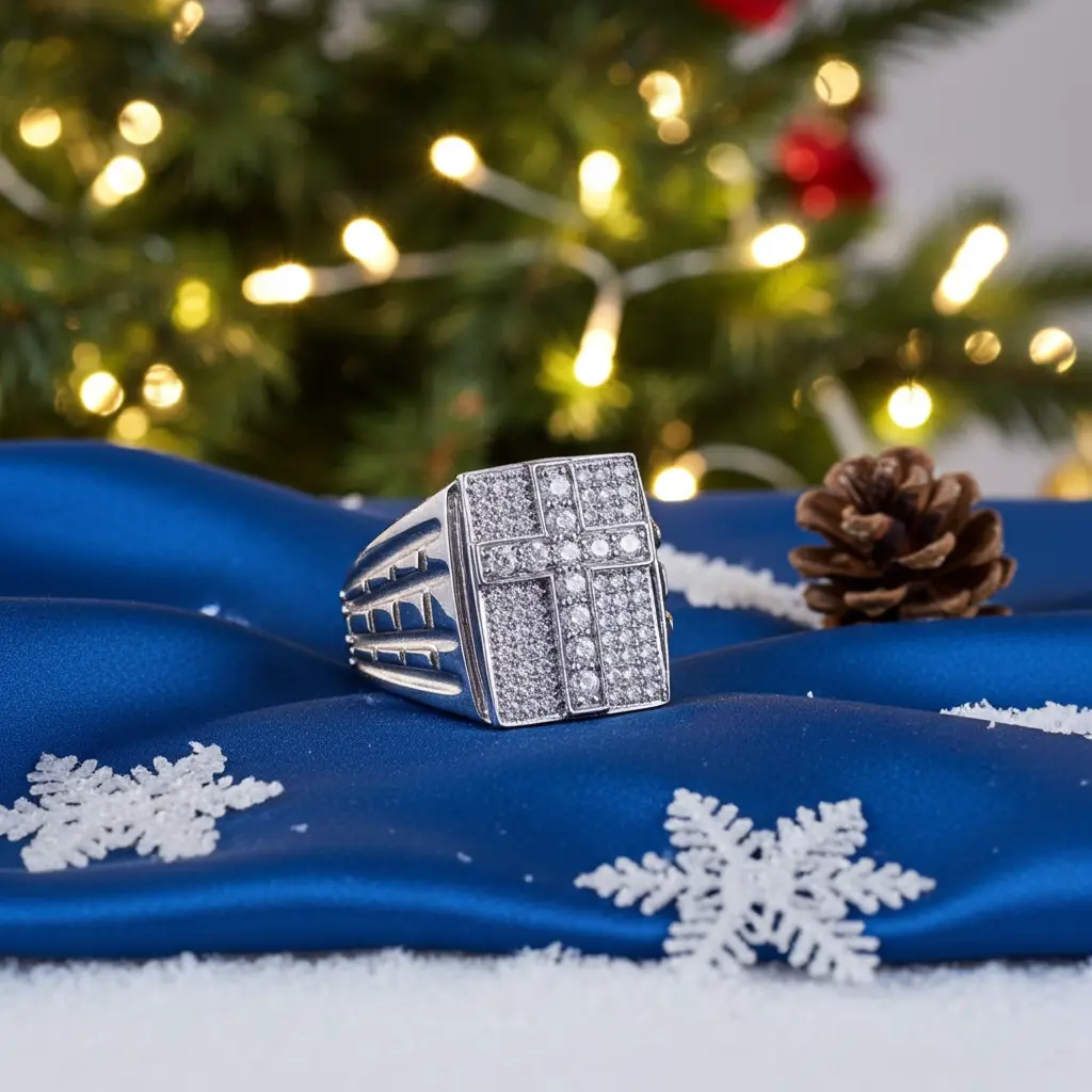 DiamondCelebritees 925 Silver White Cubic Zirconia 2.00ct Wide Square Men's Engagement Ring Size11