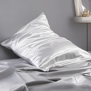 19 Momme Mulberry Silk Pillowcase with Zipper for Hair and Skin, 100% Natural Silk