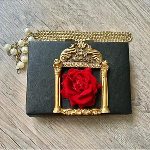 Beauty & The Beast Rose Clutch - Elegant Design with Floral Accents, Ideal for Everyday Use