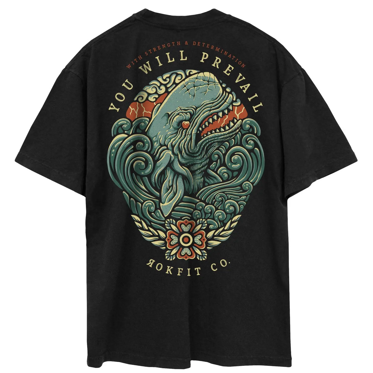 RokFit 'You Will Prevail' Unisex Oversized Heavyweight Premium Cotton Shirt with Graphic Print