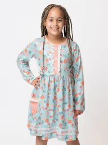 Golden Blooms Floral Lace Dress