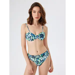 Cider Abstract Pattern Tie Back Bikini Swimsuit