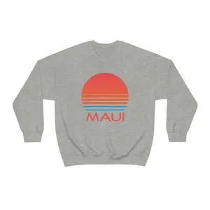 Unisex Retro 80s Sun Maui, Hawaii  Sweatshirt T-Shirt Hoodie