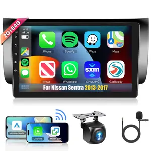 2+64G for Nissan Sentra 2013-2017 Car Radio with Wireless Carplay/Android Auto,Android Car Stereo 10.1 Inch Touch Screen GPS Navi WiFi Bluetooth FM/RDS Mirror Link SWC Backup Camera for Sentra Radio