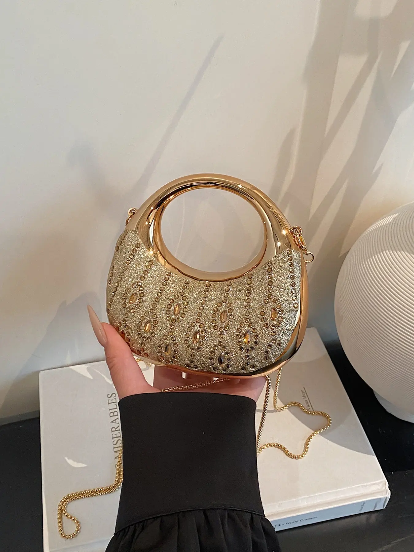 Personalized Crossbody Shoulder Bag, Sparkling Rhinestone Design, Fashion Evening Clutch, Perfect for Parties and Dinners, Fashionable Crossbody Bag