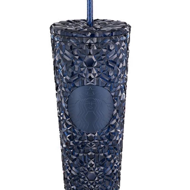 NWT Starbucks Tumbler 2024 Holiday Sparkling Tumbler Navy Diamond Gemstone Venti Cup