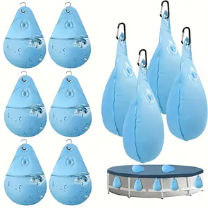 12pcs Leakproof PVC Pool Cover Weights with Hooks - Durable Hanging Bags for Secure Water Drop Storage, Ideal for All-Season Pool Protection, Pool Safety Enhancement, Sturdy Weights, Easyaccess Weights