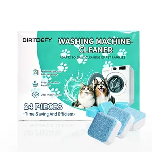 DIRTDEFY Eco-Friendly Washing Machine Cleaning Tablets (24-Pack) — Removes Pet Hair Buildup, Powerfully Eliminates Grime, Strong Odor Removal, Leaves Your Washing Machine Looking Brand New