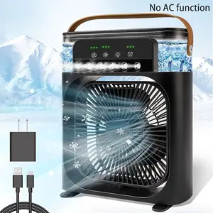 Portable Air Fan, Multifunctional Cooling Fan, Mini Evaporative Air Cooler with 5 Spray Nozzles,3 Wind Speeds,3 Timers, 7 Colors LED Light,600ML Personal AC Unit Fan for Bedroom Office Camping
