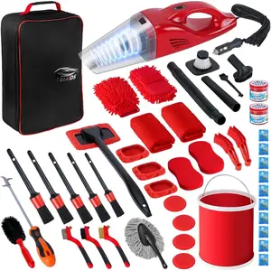 42 count  Detailing Kit Interior Cleaner,  Cleaning Kit,  Vacuum  Interior Detailing Kit,  Wash Kit with Bucket Detailing Brush Set  Accessories for , , Bikes, Wheels