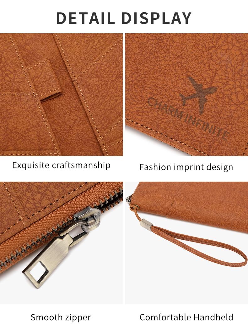 RFID Blocking Passport Holder, Holds Multiple Passports, Travel Document Organizer, Skin-Friendly Zipper Wallet, Detachable Wrist Strap, Passport Cover