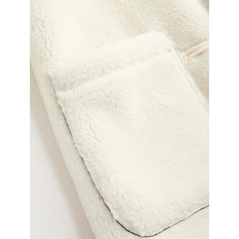 Cider Fleece Collar Toggle Button Oversized Long Sleeve Duffle Jacket [LIVE ONLY]