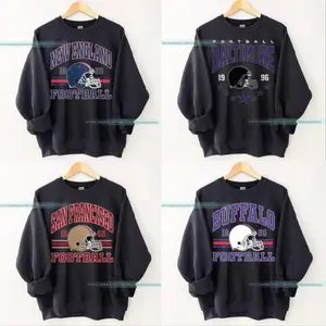 Vintage Football Sweatshirt Retro Game Day Fan Crewneck, Gift For Fan, Trendy USA Cotton Fabric, All Teams Football Crewneck