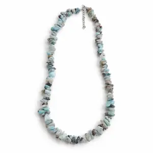Larimar Chip Necklace – Natural Stone  18 in