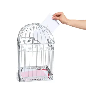 White Birdcage Card Holder
