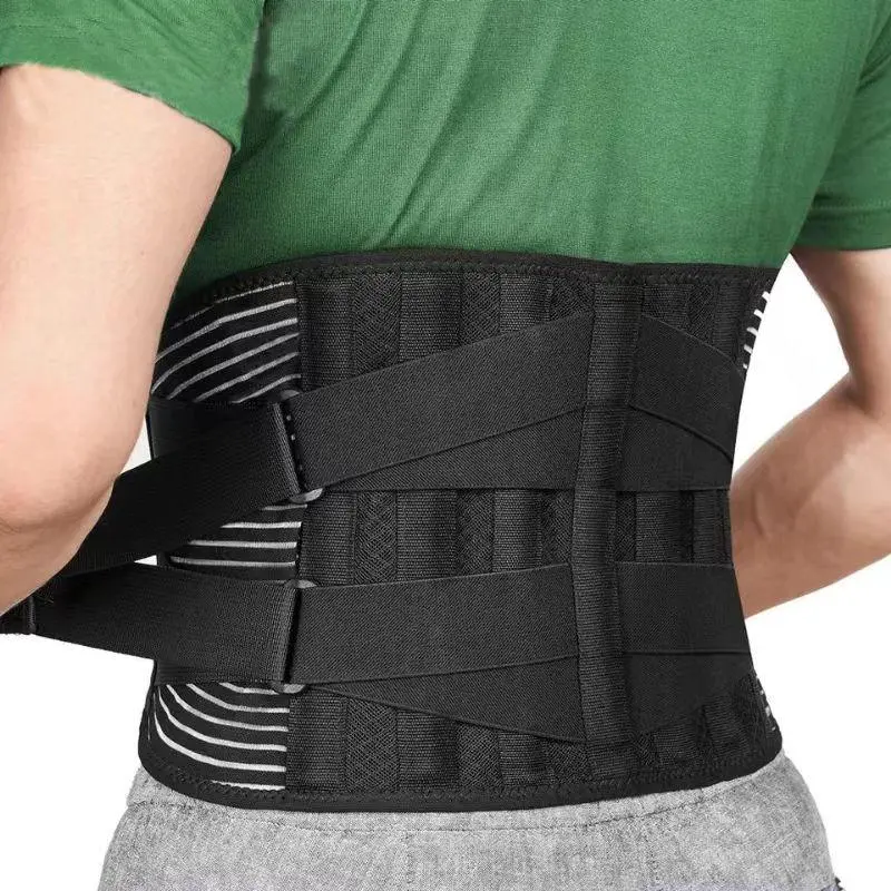 Adjustable Lumbar Support Belt with 6 Support Stays, Breathable Mesh Waist Brace with Dual Adjustable Straps for Men & Women, All Day Comfort for Lifting Work & Daily Use