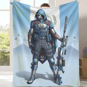 Guatemalan Warrior Flannel Blanket Tribal Textile Pattern Featuring Tactical Soldier Concept UltraSoft Lightweight Plush Fleece Texture Cozy For Living Room Sofa Couch Bedding Throw Perfect Warm Home Decor Gift For Travel Camping Adventures Or Movie Night
